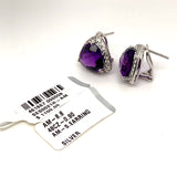 Aretes con cuarzo amatista en plata 925