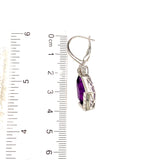 Aretes de cuarzo amatista en plata 925.