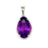 Dije de cuarzo amatista en plata 925.