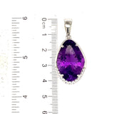 Dije de cuarzo amatista en plata 925.