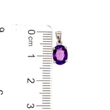 Dije de cuarzo amatista en plata 925.
