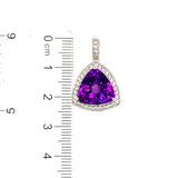 Dije de cuarzo amatista en plata 925.