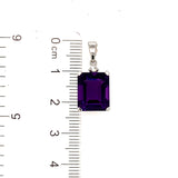 Dije de cuarzo amatista en plata 925.