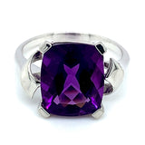 Anillo de cuarzo amatista en plata 925.