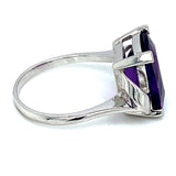 Anillo de cuarzo amatista en plata 925.