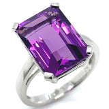 Anillo con cuarzo amatista en plata 925
