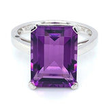 Anillo con cuarzo amatista en plata 925