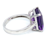 Anillo con cuarzo amatista en plata 925