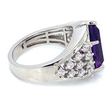 Anillo de cuarzo amatista en plata 925.