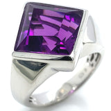 Anillo de cuarzo amatista en plata 925.