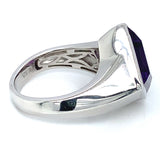 Anillo de cuarzo amatista en plata 925.