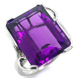 Anillo de cuarzo amatista en plata 925.