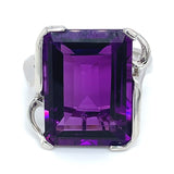 Anillo de cuarzo amatista en plata 925.
