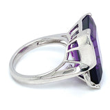 Anillo de cuarzo amatista en plata 925.