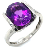 Anillo de cuarzo amatista en plata 925.