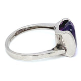 Anillo de cuarzo amatista en plata 925.