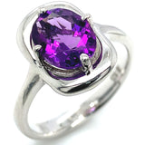 Anillo de cuarzo amatista en plata 925.