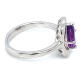 Anillo de cuarzo amatista en plata 925.