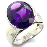 Anillo con cuarzo amatista en plata 925