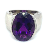 Anillo con cuarzo amatista en plata 925