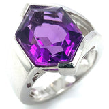 Anillo de cuarzo amatista en plata 925.