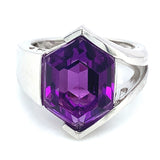 Anillo de cuarzo amatista en plata 925.