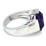 Anillo de cuarzo amatista en plata 925.