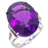 Anillo de cuarzo amatista en plata 925.