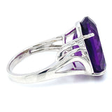 Anillo de cuarzo amatista en plata 925.