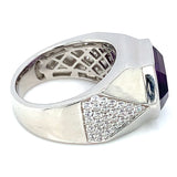 Anillo de cuarzo amatista en plata 925.