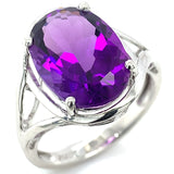Anillo de cuarzo amatista en plata 925.