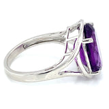 Anillo de cuarzo amatista en plata 925.