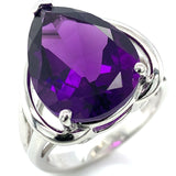 Anillo de cuarzo amatista en plata 925.