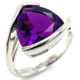 Anillo de cuarzo amatista en plata 925.