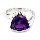 Anillo de cuarzo amatista en plata 925.