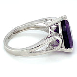 Anillo de cuarzo amatista en plata 925.