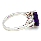 Anillo de cuarzo amatista en plata 925.