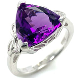 Anillo de cuarzo amatista en plata 925.