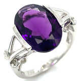 Anillo de cuarzo amatista en plata 925.