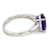 Anillo de cuarzo amatista en plata 925.