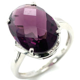 Anillo de cuarzo amatista en plata 925.