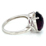 Anillo de cuarzo amatista en plata 925.