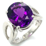 Anillo de cuarzo amatista en plata 925.