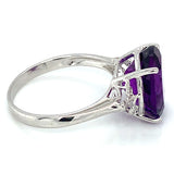 Anillo de cuarzo amatista en plata 925.