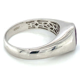 Anillo para caballero de cuarzo amatista en plata 925.