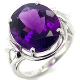 Anillo de cuarzo amatista en plata 925.