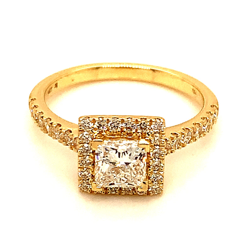 (LD) Anillo con diamantes de laboratorio en oro amarillo 14kt.  ANTES: $995.00