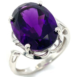 Anillo de cuarzo amatista en plata 925.