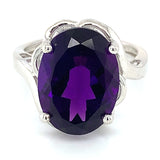 Anillo de cuarzo amatista en plata 925.