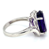 Anillo de cuarzo amatista en plata 925.